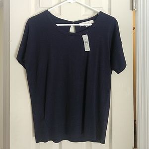 Navy Loft Short Sleeved Sweater